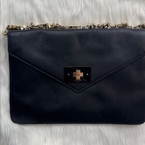Kate Spade Post Street Madison clutch bag gold-tone chain strap turn-lock close